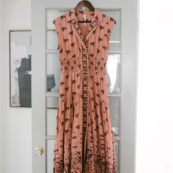 Anthropologie Printed Buttondown Drop-Waist Dress - Picture 3 of 5
